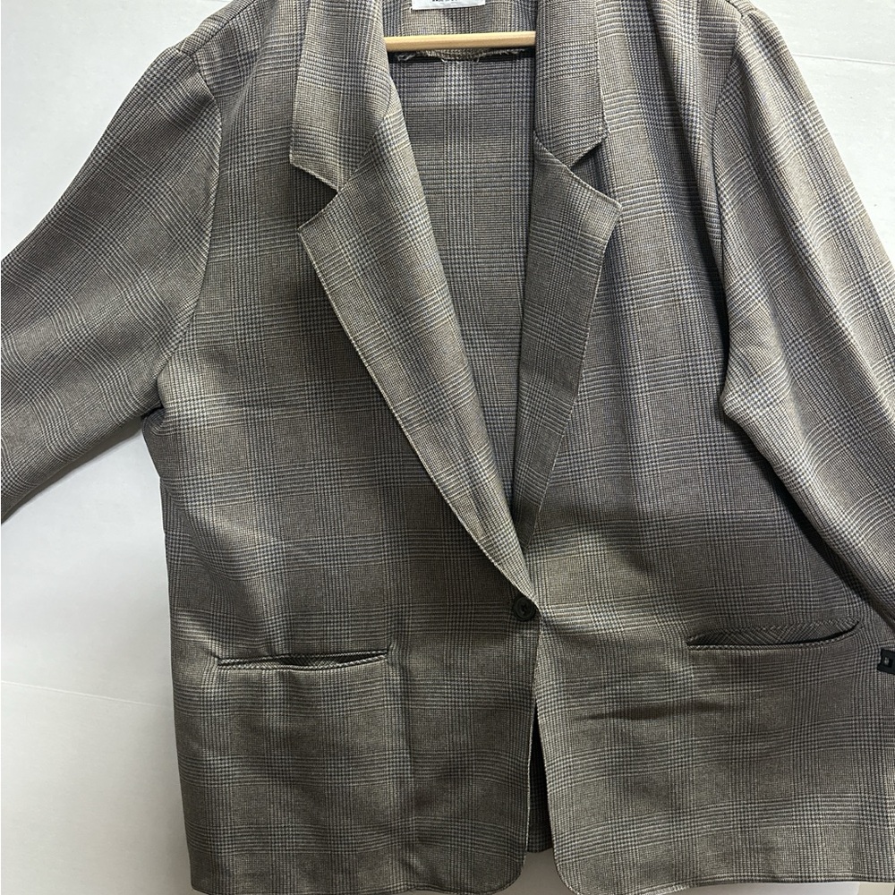 Alfred Dunner Gray Checkered Blazer